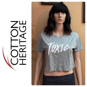 Gray “Toxic” Crop Top (XS)